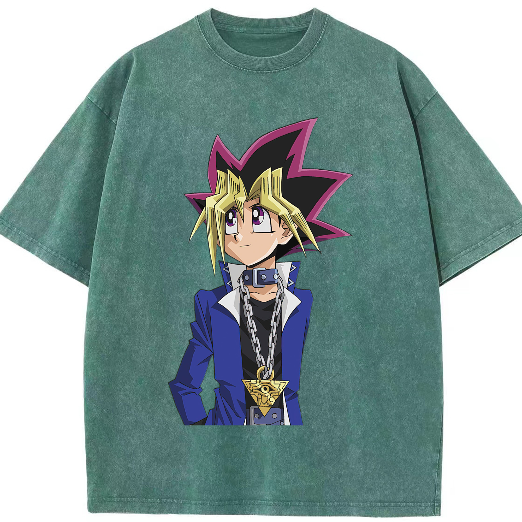 （画像用） 遊☆戯☆王 Yu-Gi-Oh! 綿100% ヴィンテージ風 半袖Tシャツ（フロントプリント）